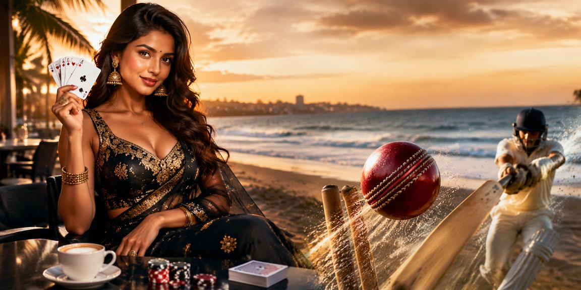 Cricket betting scene at Chennai Marina Beach with enthusiastic fans