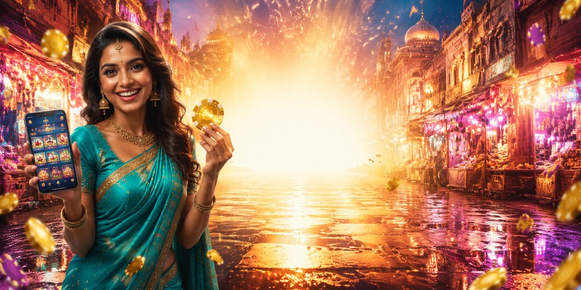 Indian woman enjoying casino promotions on mobile from home